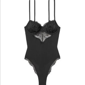 Victoria’s Secret modal lace cupped bodysuit in black NWT. NEVER BEEN WORN